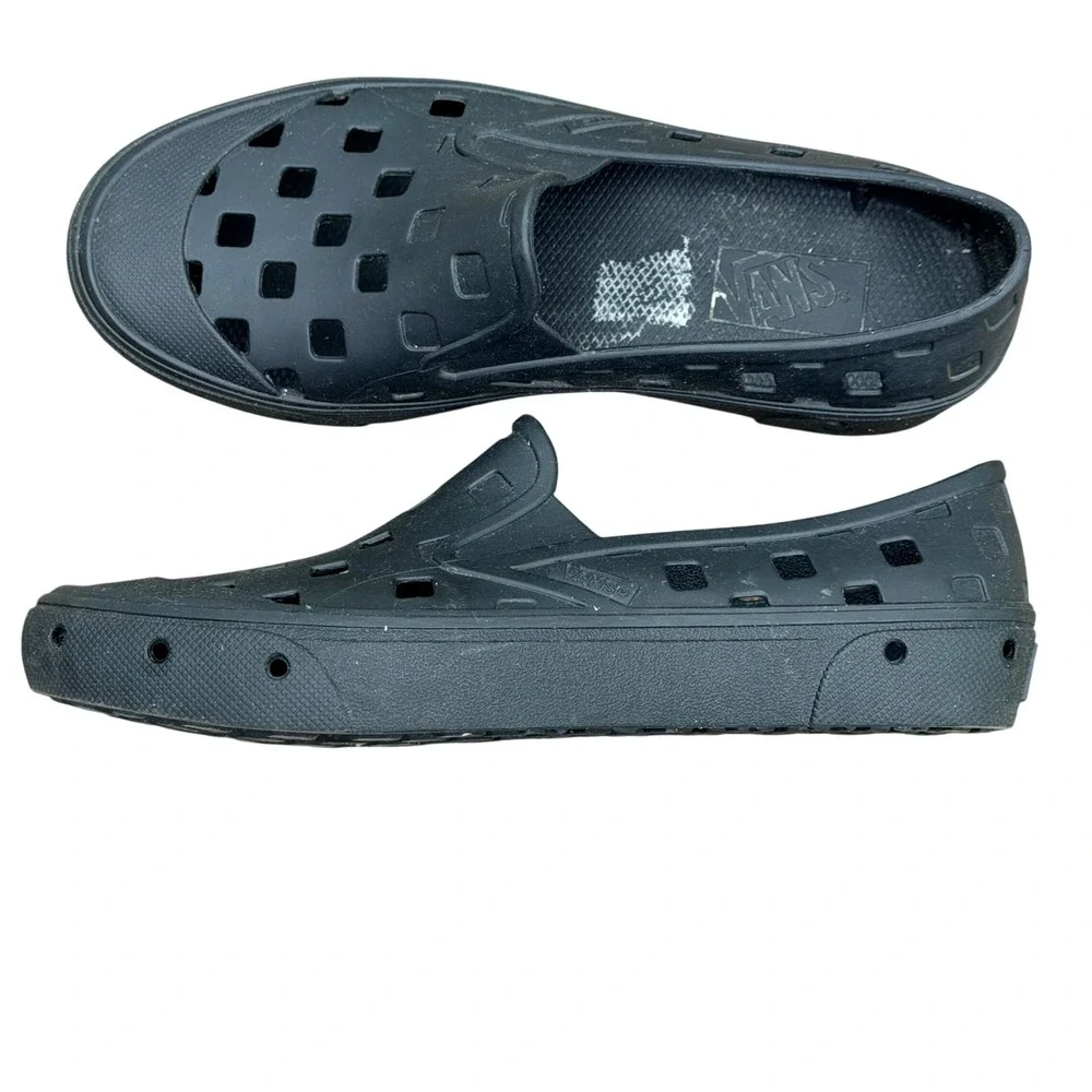 Vans Trek Slip-On Black Water Shoes Mens 5 Womens 6.5 Checkerboard Gorpcore EUC